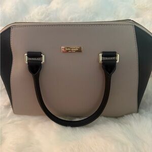 Kate Spade Black and Tan/ Gray Satchel with Modern Design
